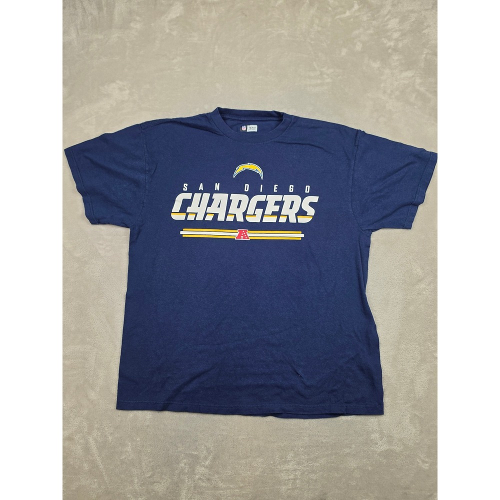 NFL Team Apparel San Diego Chargers T-Shirt Mens XL Blue Short Sleeve Graphic